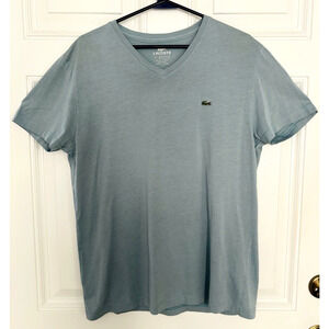 Lacoste Men's T-Shirt Short Sleeve V-Neck Pima Cotton Jersey Sage Green Small